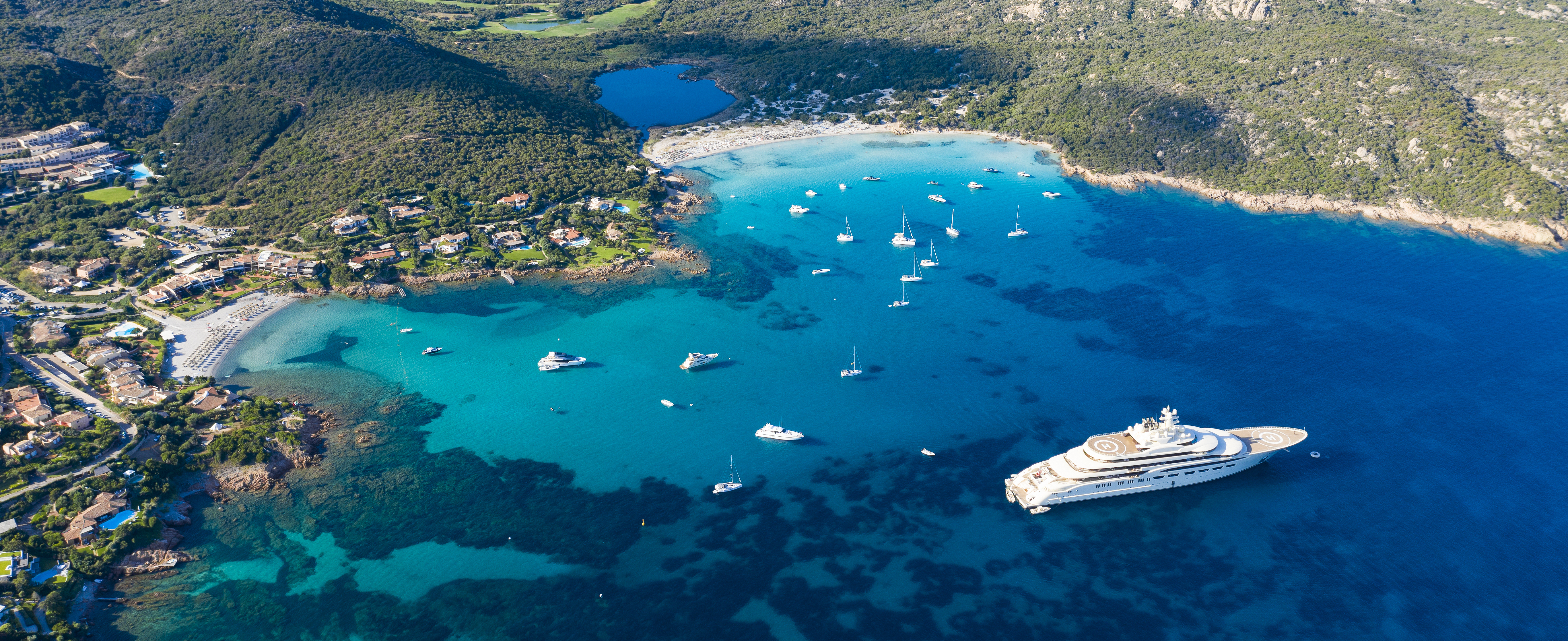 Yacht in bay