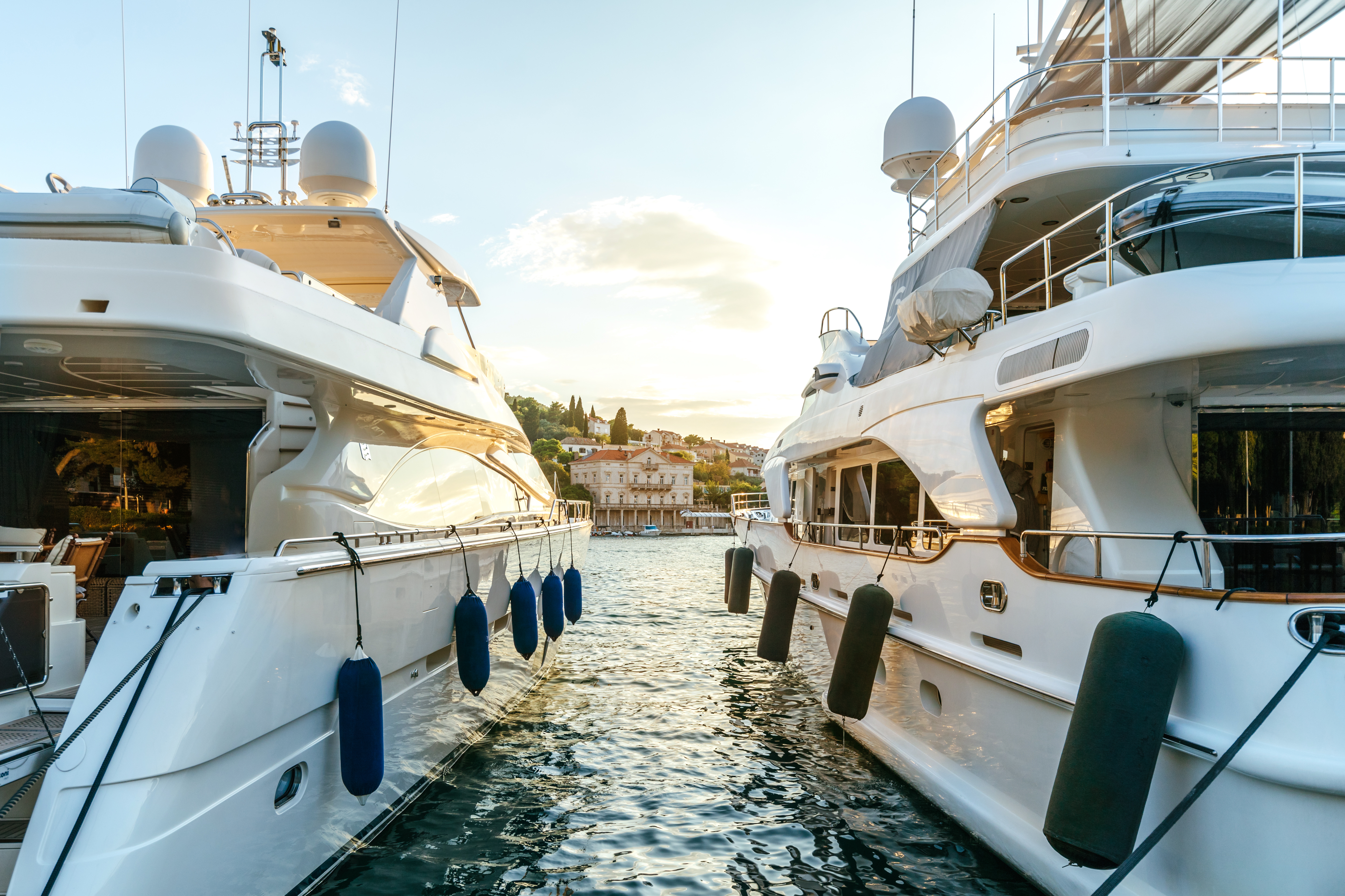 Yachts in a marina